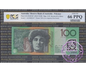 2010 R621bF AA10 $100 Stevens/Eenry PCGS 66 PPQ