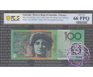 2013 R622aL EL13 $100 Stevens/Parkinson PCGS 66 PPQ