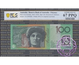2013 R622aL EL13 $100 Stevens/Parkinson PCGS 67 PPQ