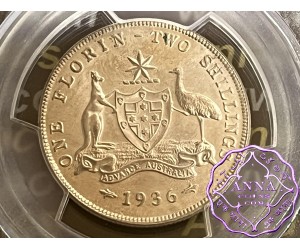 Australia 1936 Florin PCGS MS65