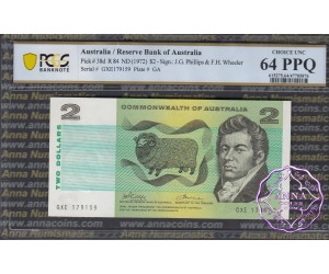 1972 $2 R84 Phillips/Wheeler PCGS 64 OPQ