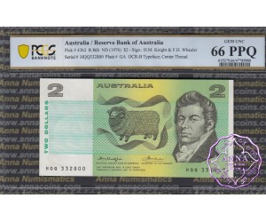1976 $2 R86b Knight/Wheeler PCGS 66 OPQ