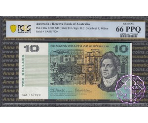 1966 $10 R301 Coombs/Wilson PCGS 66 PPQ