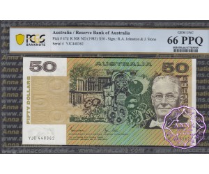 1983 $50 R508 Johnston/Stone PCGS 66 OPQ