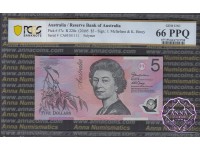 2005 $5 220c Macfarlane/Henry PCGS 66 PPQ