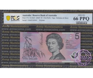 2005 $5 220cF Macfarlane/Henry PCGS 66 PPQ