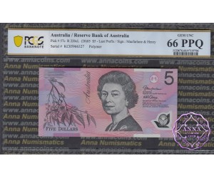 2005 $5 220cL Macfarlane/Henry PCGS 66 PPQ