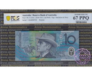 2006 $10 R320cL GL06 Macfarlane/Henry PCGS 67 PPQ