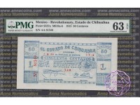 Mexico 1915 Estado De Chihuahua 50 Centavos PMG63 EPQ