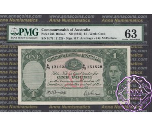 1942 R30a One Pound Armitage/Mcfarlane PMG63