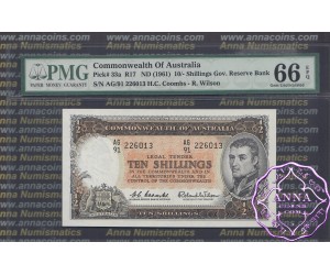1961 R17 Ten Shillings Coombs/Wilson PMG66