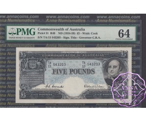 1954 R49 Five Pounds Coombs/Wilson PMG64