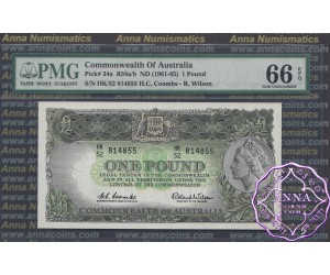 1961 R34a One Pound Coombs/Wilson PMG66