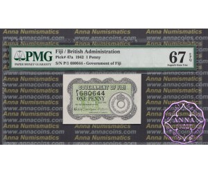 Fiji 1942 Penny PMG 67 EPQ