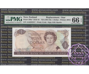 New Zealand 1981 H.R.Hardie $1 P169a* AA* PMG 66 EPQ