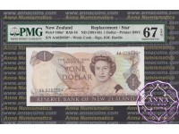New Zealand 1981 H.R.Hardie $1 P169a* AA* PMG 67 EPQ