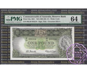 1961 R34a One Pound Coombs/Wilson PMG64