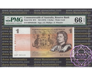 1972 $1 R74 Phillips/Wheeler PMG 66 EPQ