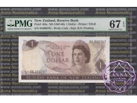 New Zealand 1967 R.N.Fleming $1-$20 UNC First Prefix Low Serials PMG 65-67 EPQ