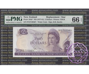New Zealand 1977 H.R.Hardie $2 P164d 9Y2* PMG66 EPQ