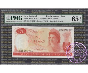 New Zealand 1977 H.R.Hardie $5 P165d 991* PMG65 EPQ