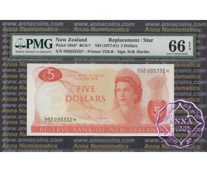 New Zealand 1977 H.R.Hardie $5 P165d 992* PMG66 EPQ