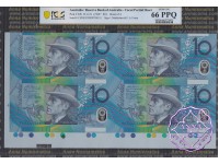 1997 $10 U21 Macfarlane/Evans Uncut of 4 Red PCGS 66 PPQ 111