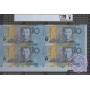 1997 $10 U21 Macfarlane/Evans Uncut of 4 Red PCGS 66 PPQ 111