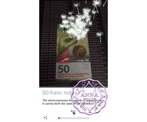 Switzerland 2017 50 Francs UNC ,"Dandelion" 3D AR interactive Banknote