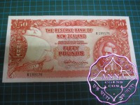 New Zealand 1956 R.N.Fleming 50 Pounds UNC P162c