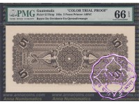 Guatemala 188x 5 Pesos Color Trial Proof PMG 66EPQ