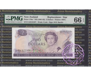 New Zealand 1981 H.R.Hardie $2 P170a EA* PMG 66 EPQ