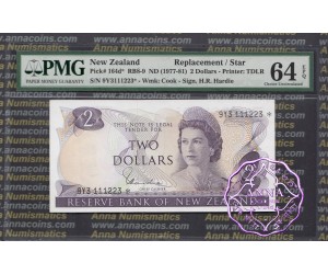 New Zealand 1977 H.R.Hardie $2 P164d 9Y3* PMG 64 EPQ