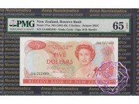 New Zealand 1981 H.R.Hardie $5 JAA PMG 65 EPQ
