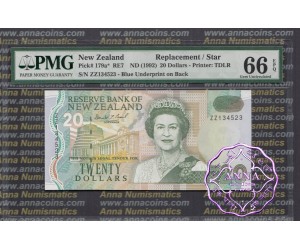 New Zealand 1992 D.T.Brash $20 ZZ* PMG 66 EPQ