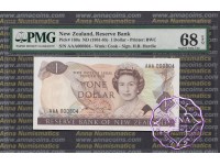 New Zealand 1981 H.R.Hardie $1-$100 Matching Serial Set PMG64-68 EPQ