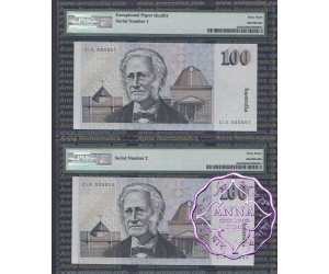 1991 R613L ZLD $100 Fraser/Cole PMG 63 EPQ No.1 & No.2