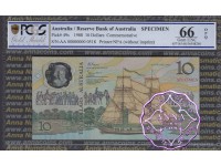 Australia 1988 Specimen AA$10 PCGS 66 OPQ