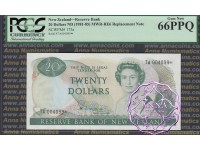 New Zealand 1981 H.R.Hardie $20 P173a TA* PCGS 66 PPQ