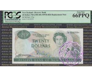New Zealand 1981 H.R.Hardie $20 P173a TA* PCGS 66 PPQ