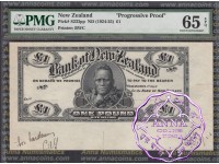 Bank of New Zealand  20/12/1920 Printer's Proof One Pound PMG 65 EPQ