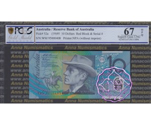 1995 $10 Red WM95000408 PCGS 67 OPQ