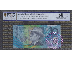 1995 $10 Red WM95000408 PCGS 68 OPQ