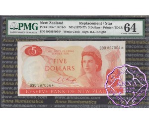 New Zealand 1975 R.L.Knight $5 990* PMG 64