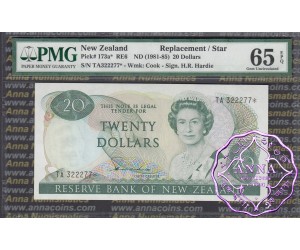 New Zealand 1981 H.R.Hardie $20 P173a TA* PMG 65 EPQ