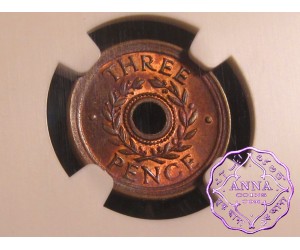 Australia 1943 Internment Camps Threepence Token NGC MS63RB