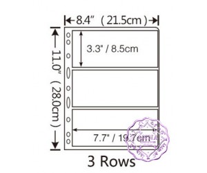 PCCB 3 Pockets Transparent Stamp Banknote Album Insert Page Sheets
