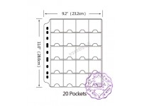 PCCB 20 Pockets Transparent Coin Album Insert Page Sheets
